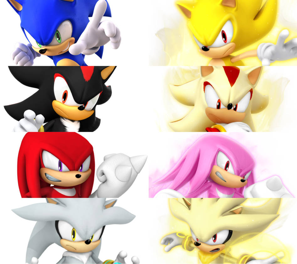 Sonic, Shadow, Knuckles and Silver collage by NinHitFan2000 on DeviantArt
