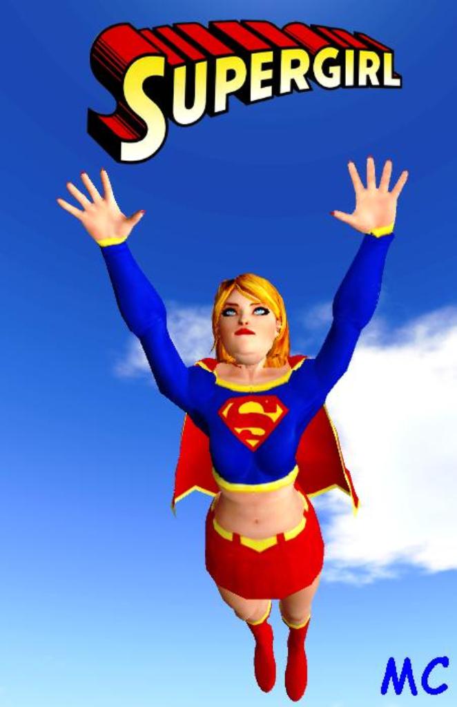 Supergirl In The Sky