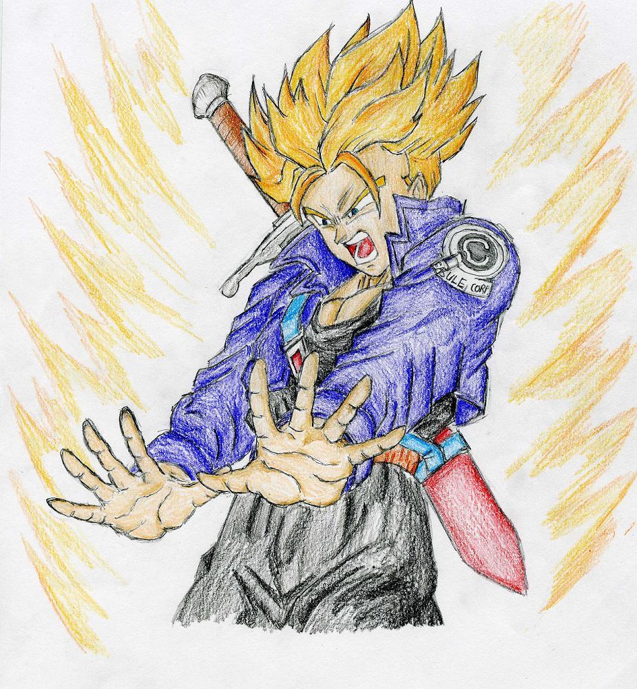 SSJ Trunks Burning Attack by aguo777 on DeviantArt