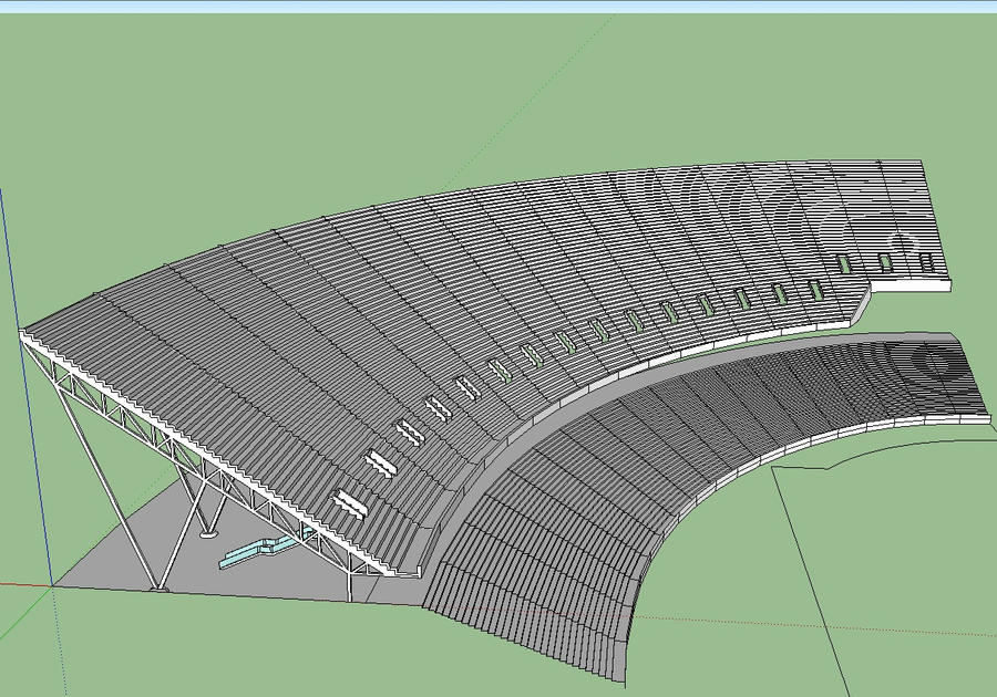 Google Sketchup Olympic Stadium Design Progress 1
