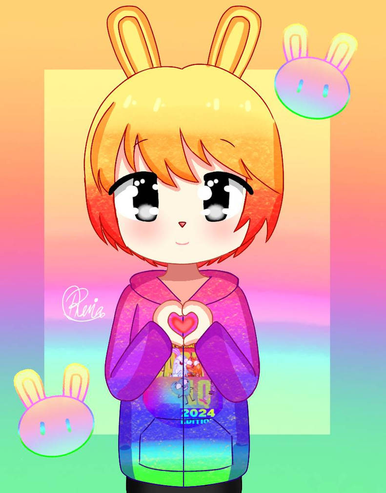 Pink Rabbit Boy Rainbow bunny boy by renatakawai on DeviantArt