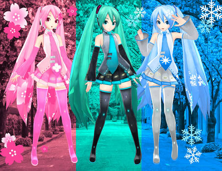 Mikusakura2chatsune2csnow