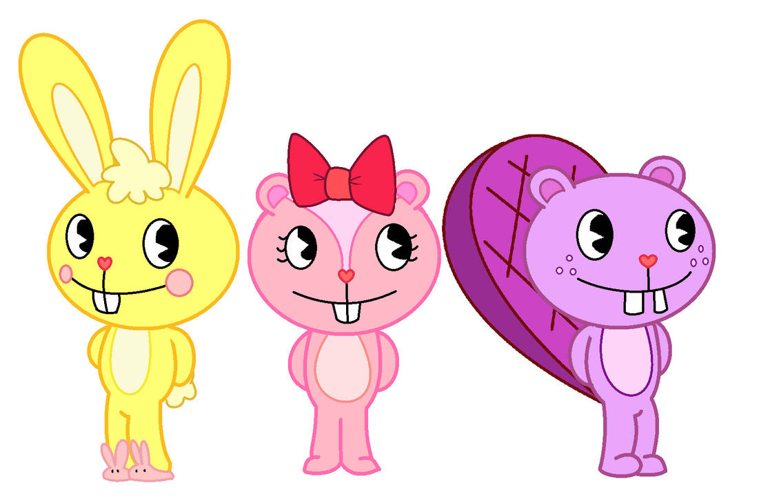 Cuddles, Giggles and Toothy (Happy Tree Friends) by sylbea on DeviantArt