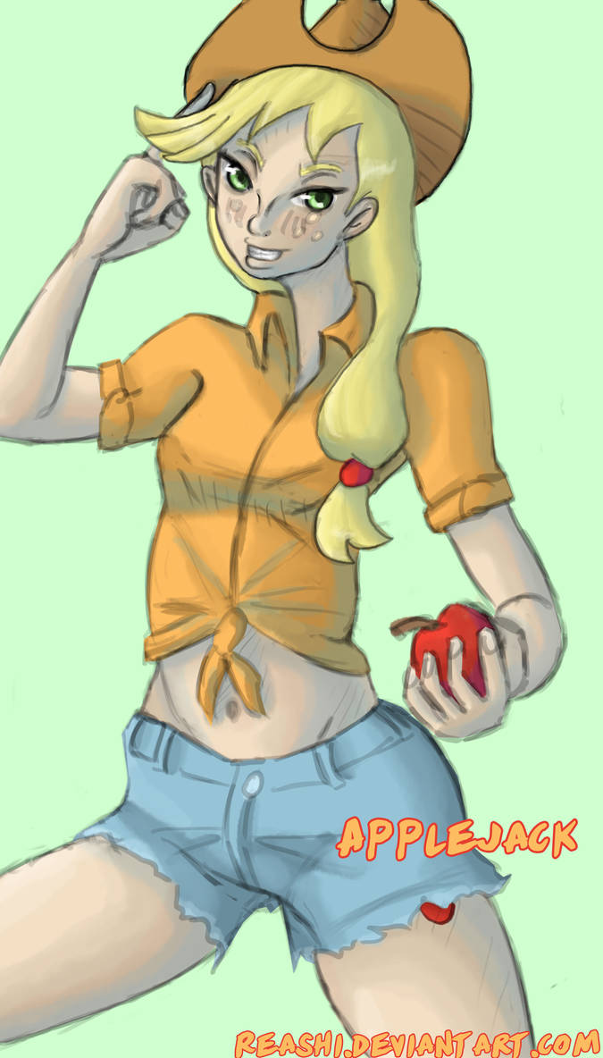 Applejack Human Pool Applejack Human by Reashi on DeviantArt