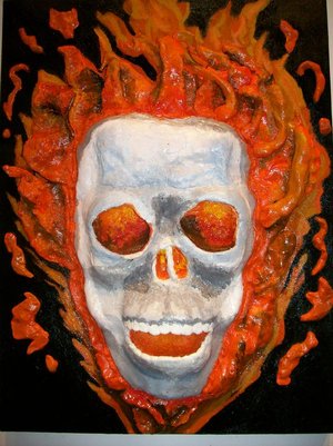 .Ghost Rider Flaming Skull.