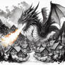 Black white dragon