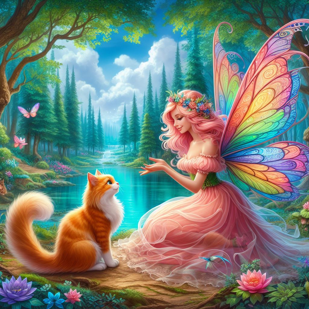 Fair Cat Fairy and cat by eron01 on DeviantArt