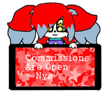 Scarlett Commissions are Open Stamp by Pawniix