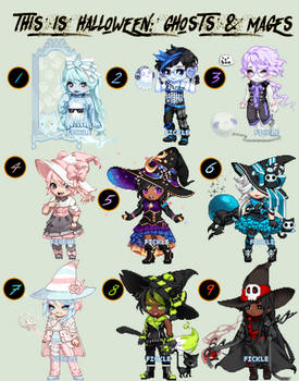 Halloween Gaia Adopts: Ghosts and Mages ALL SOLD