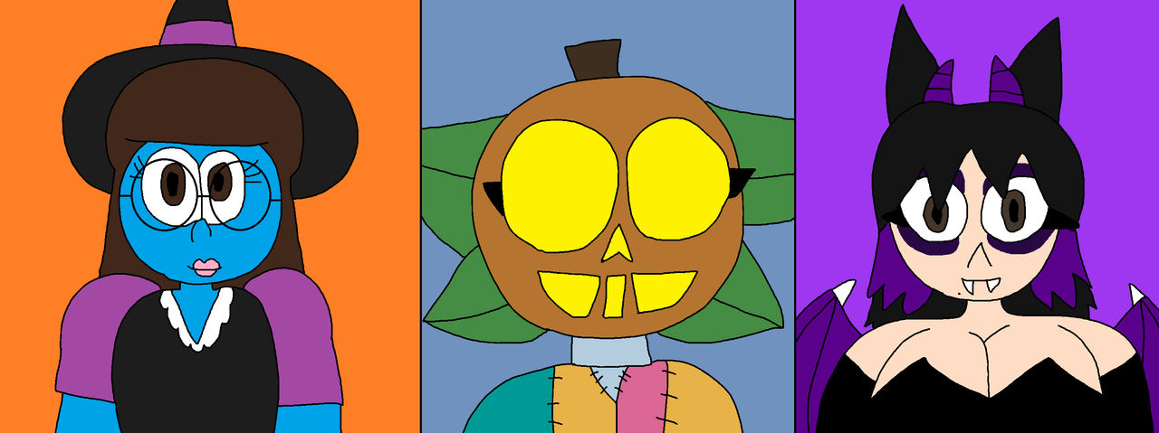 Witch, Pumpkin and Demon by DemonFunarel-joao on DeviantArt