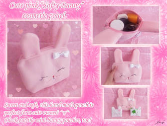 Cute Pink Bunny cosmetic pouch