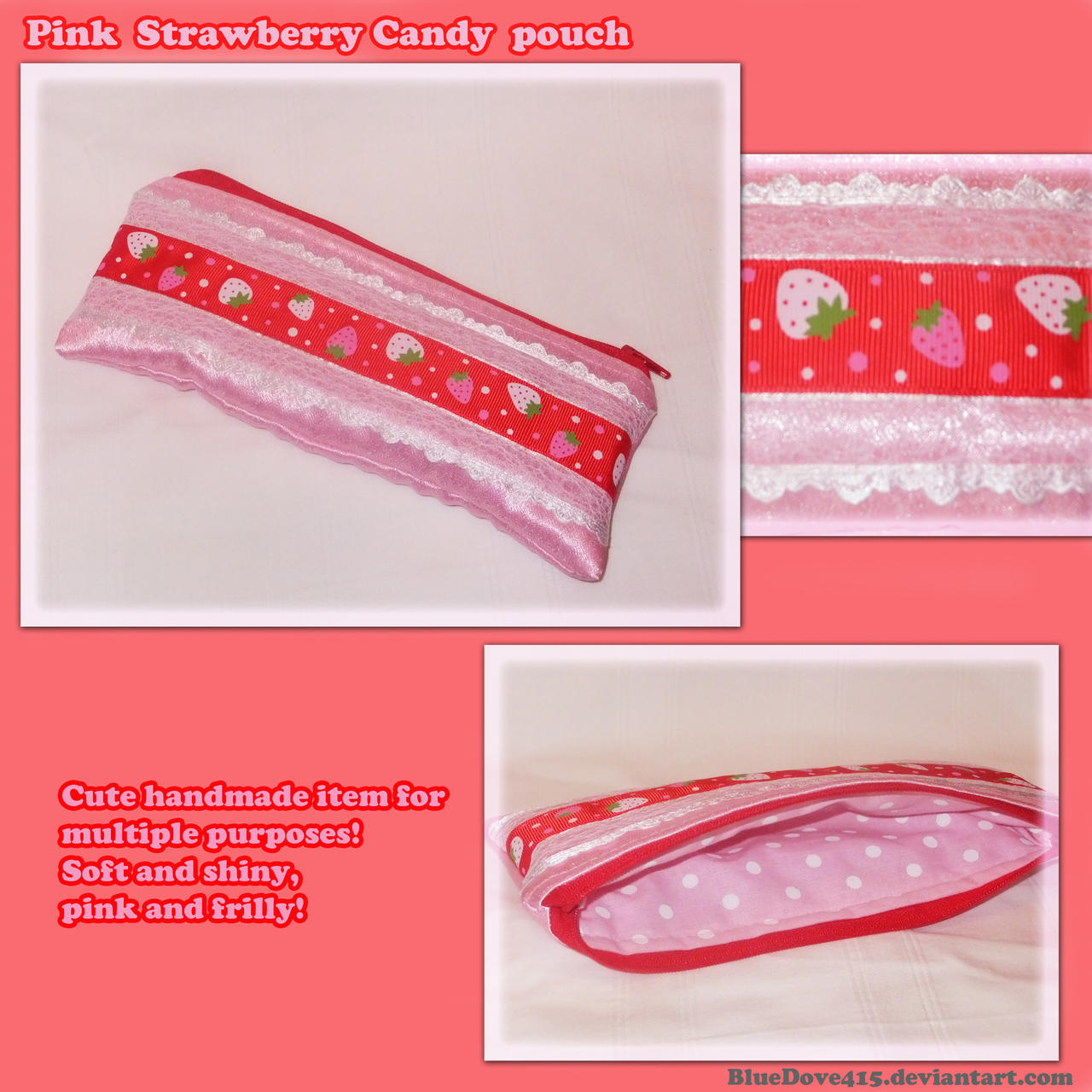 Pink Strawberry Candy pouch