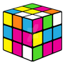 80s Neon Rubik's Cube
