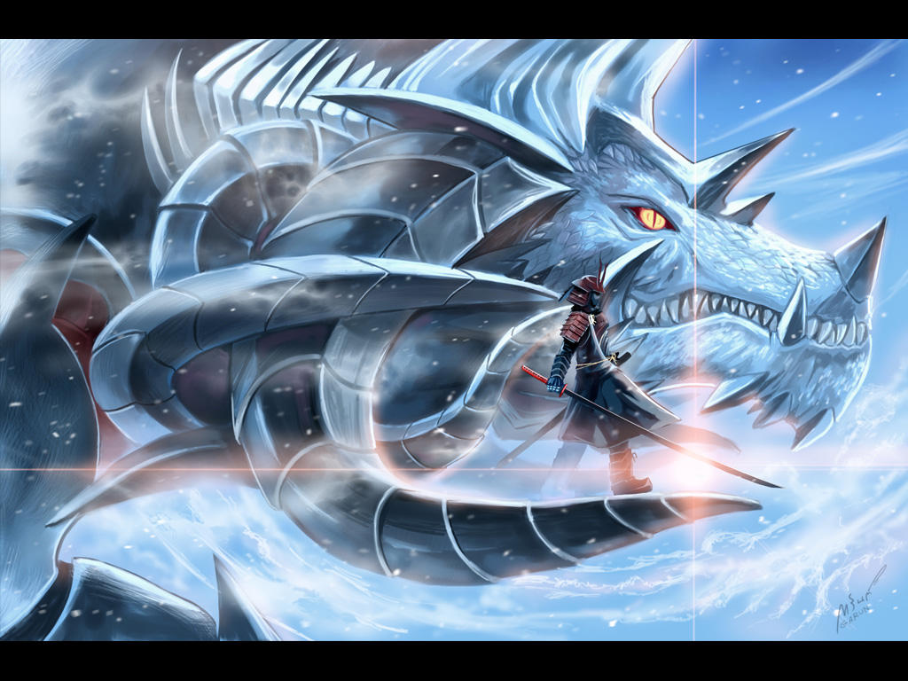 samurai and Dragon by garun on DeviantArt