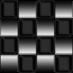 Chequered floor metallic black and silver