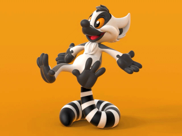 Kiki the Lemur turntable of 3D Print by TimothyB on DeviantArt