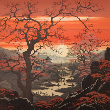 Japanese Landscape Painting by DigitalPaintingsNL on DeviantArt
