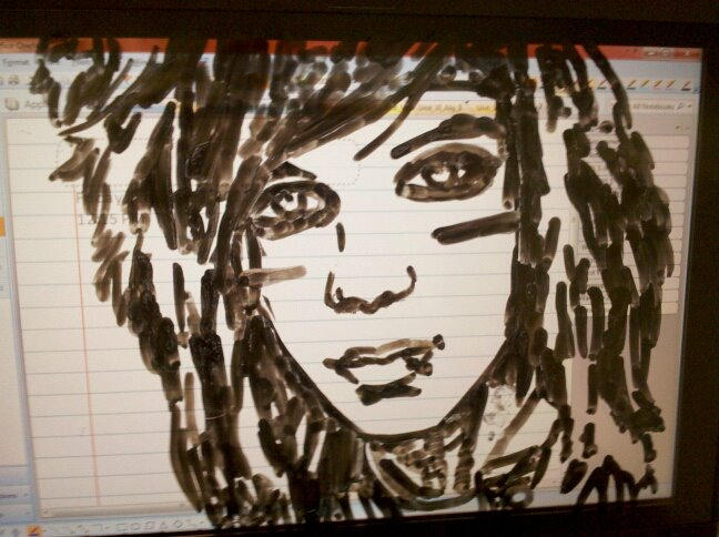 andy on my laptop screen *dry erase*