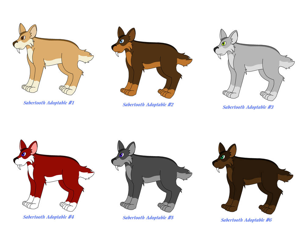 OC Adoptable Set- Sabertooth Cats by Coraline1408 on DeviantArt