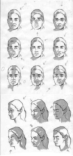 Female facial light study