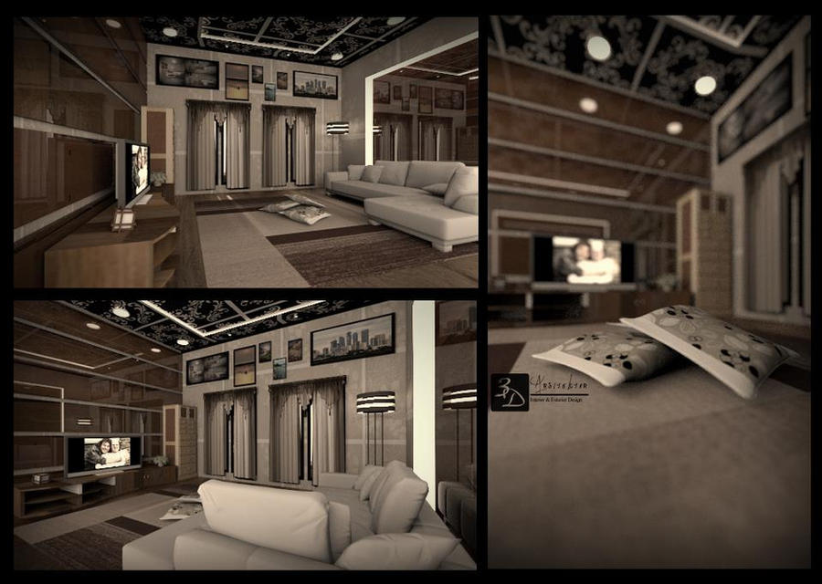 interior design 3d tv room 4