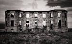 downhill house black and white by someonesinthewolf