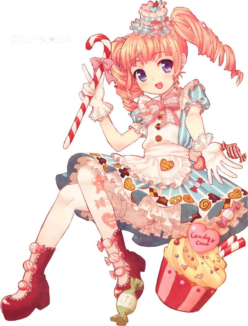 Cute Anime Girl With Candy Render by Cupcakes-Renders on DeviantArt