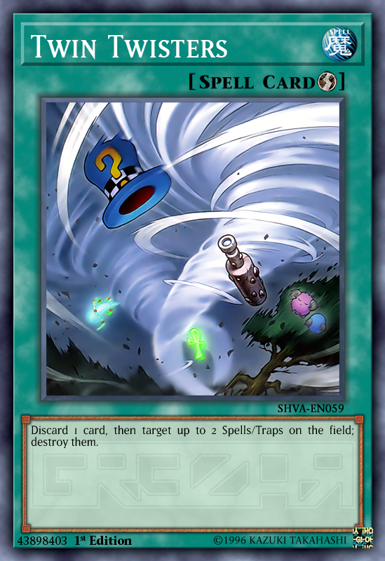 twister yugioh card Twin Twisters LEHD-ENC20 Ultra Rare 1st Edition Near Mint A single individual card from the Yu Twin Twisters - Legendary Hero