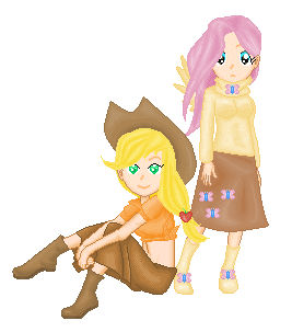 Flutterjack Human Applejack and fluttershy human version by lovylovecristal on DeviantArt