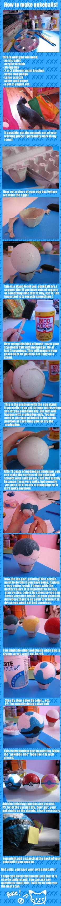 how to make pokeballs tutorial by Kisshu-Neko