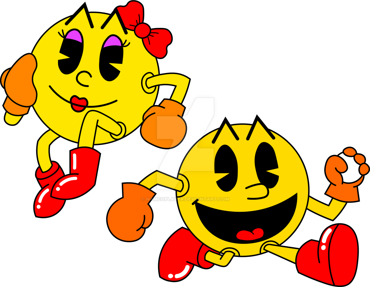 Pac-Man and Ms. Pac-Man by NamcoPlayer on DeviantArt