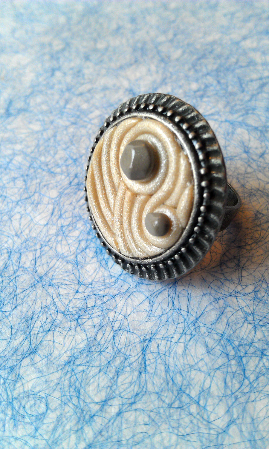 Tiny Zen Garden - Polymer clay ring