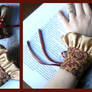 Gold and Burgundy Cuffs