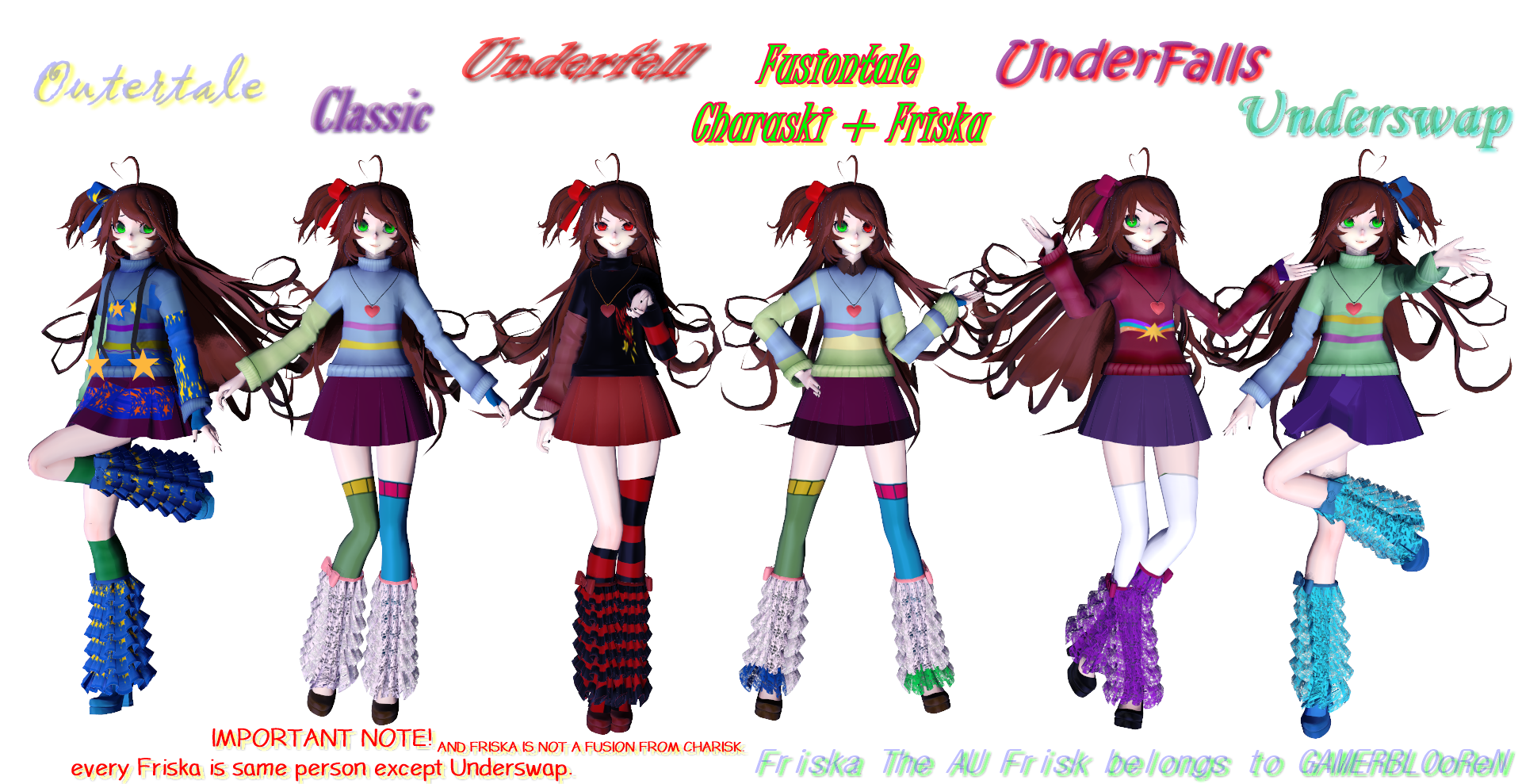 Friska The AU Frisk ALL AU 'NORMAL' forms