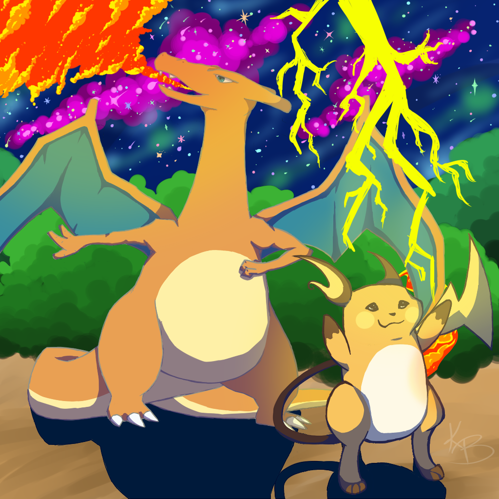 Charizard and Raichu