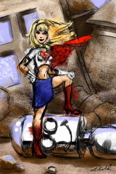 Sketchy Supergirl, Happy Robot