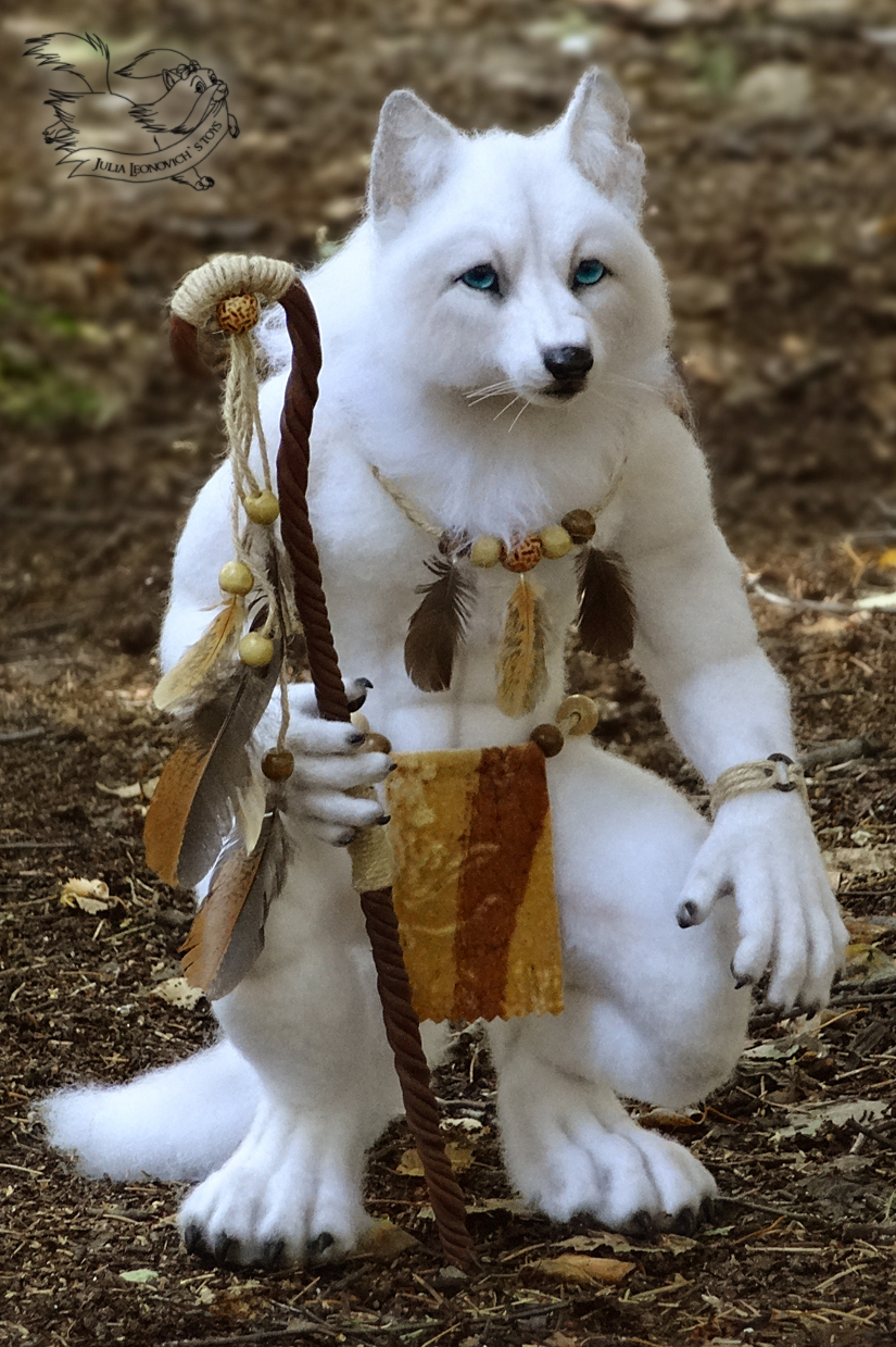 Needle Felted wolf Kamots