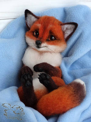 Needle Felted Fox by YuliaLeonovich