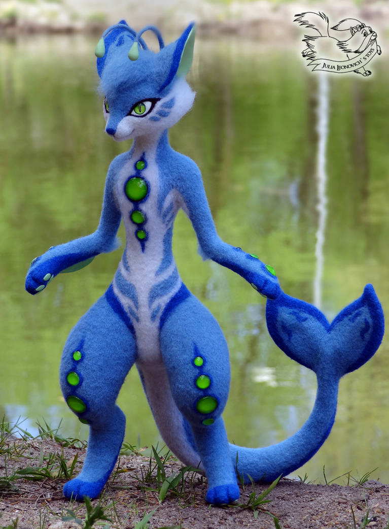 Needle Felted Fursona Abyssora by YuliaLeonovich