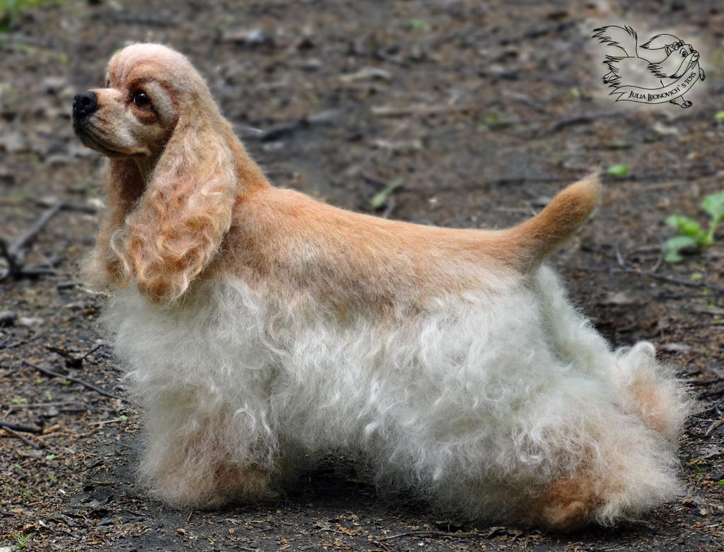 Needle Felted Spaniel by YuliaLeonovich