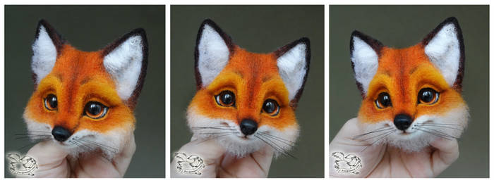 Needle Felted Brooch  Fox