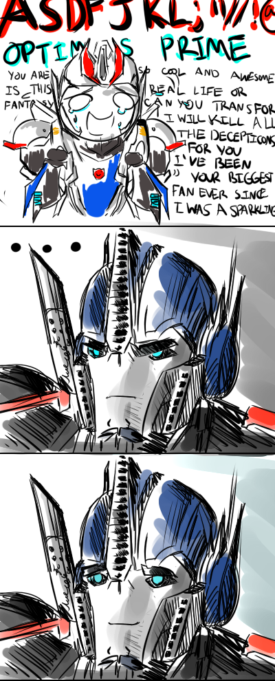 Transformers Prime - Smokescreen the fanboy