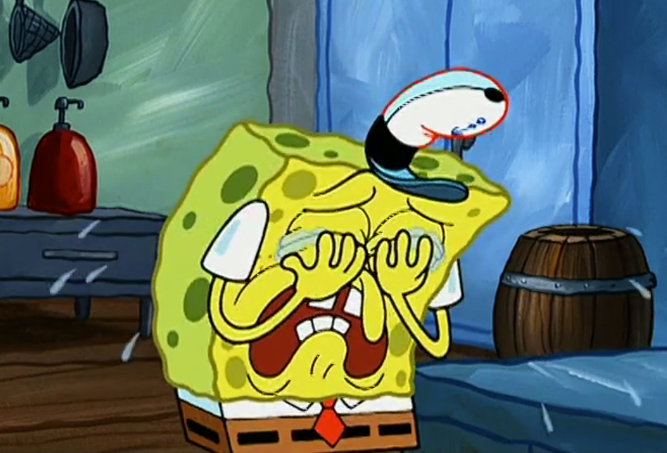 Sad about his Krabby Patty