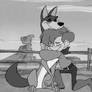 Hugging his hero