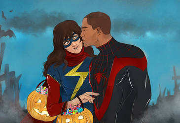 Miss Marvel and Spider Man commission by Everybery