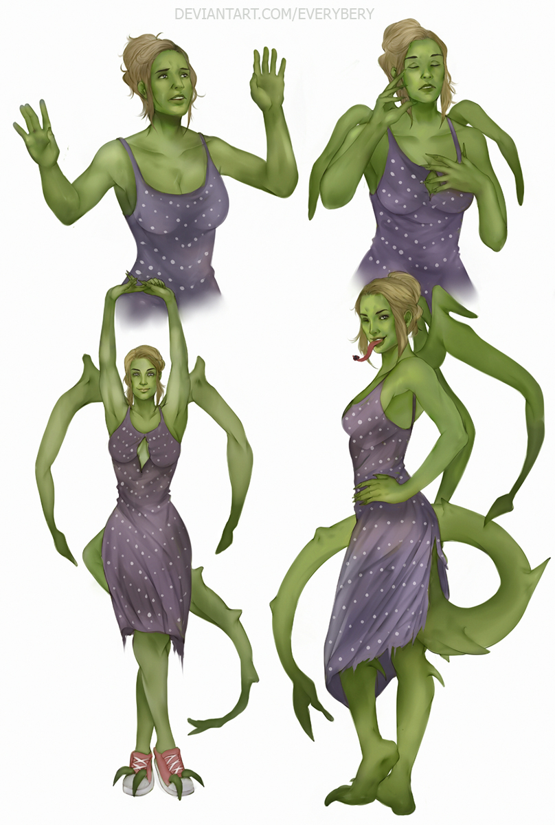 Female Alien Races Deviantart COMMISSION - alien transformation by Everybery on DeviantArt