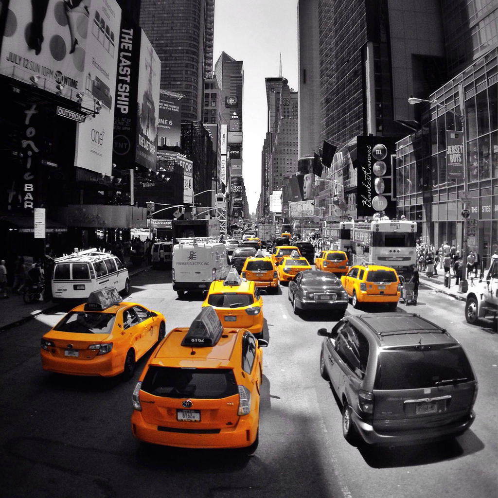 Yellow cabs as far as the eyes can see...