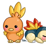 Torchic and cyndaquil