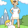 Fionna the rabbit and Cake the human