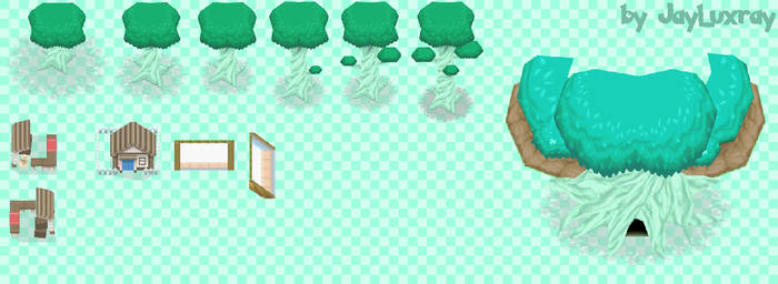 Pokemon BW/BW2 Tiles - White Forest - Ripped